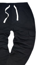 Ανδρική φόρμα cargo φούτερ GUF-JX-9621-1- cargo pants μαύρο