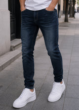 GUF CLOTHING - Ανδρικό τζιν παντελόνι basic jeans slim fit - Blue-Black JX8066