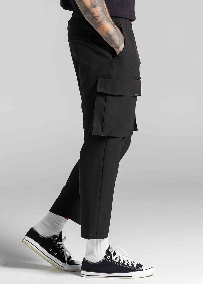 Ανδρικό υφασμάτινο κάργκο παντελόνι Cosi Jeans  - 66-KROM - FW25/26-fabric cargo pants regular fit μαύρο