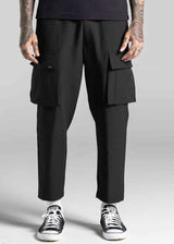 Ανδρικό υφασμάτινο κάργκο παντελόνι Cosi Jeans  - 66-KROM - FW25/26-fabric cargo pants regular fit μαύρο