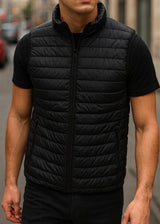 Ανδρικό αμάνικο μπουφάν GUF - L-981 - sleeveless puffer μαύρο