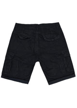 Ανδρική βερμούδα υφασμάτινη κάργκο GUF - LK1177-A - fabric cargo regular fit shorts μαύρο