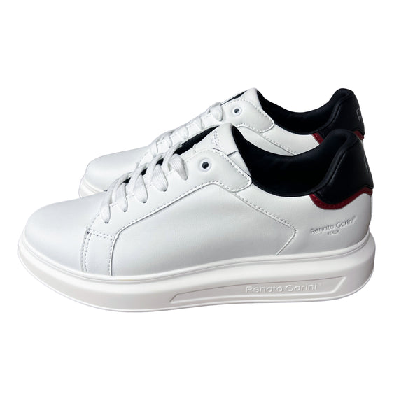 Renato garini italy - marcello-2201 - black lined sneakers with red accent - white