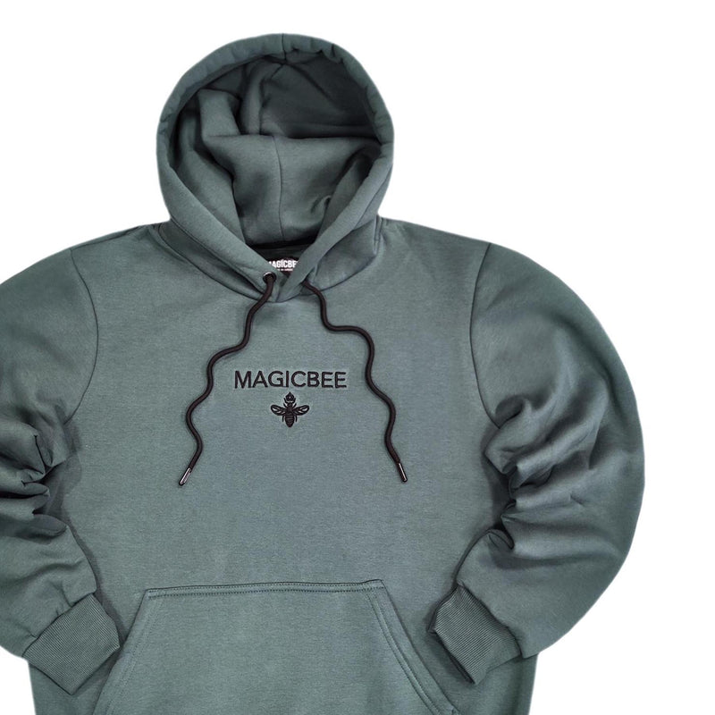 Magicbee - MB23500 - black logo hoodie - green