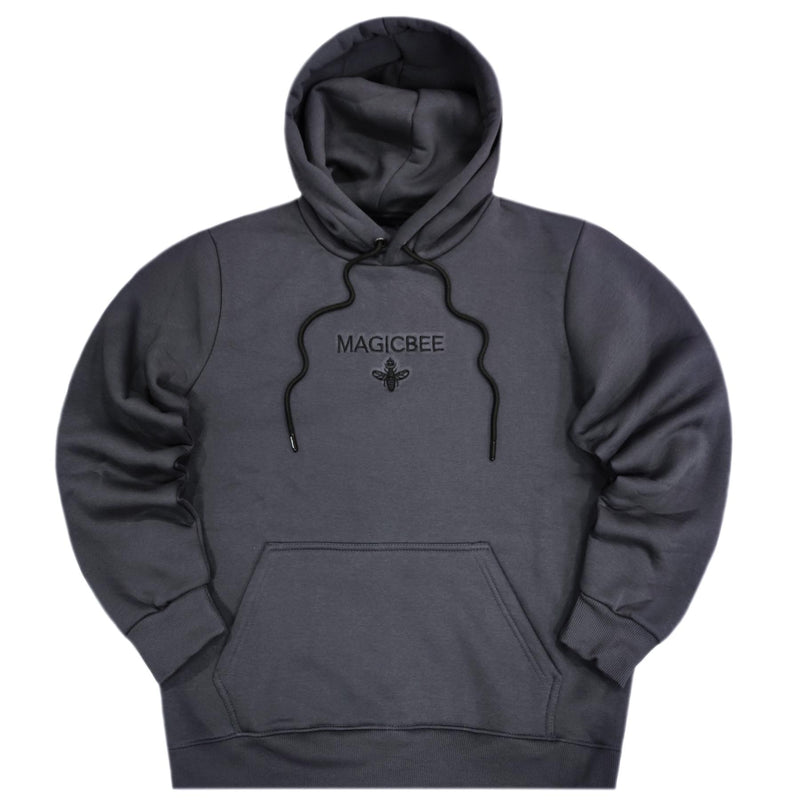Magicbee - MB23500 - black logo hoodie - grey