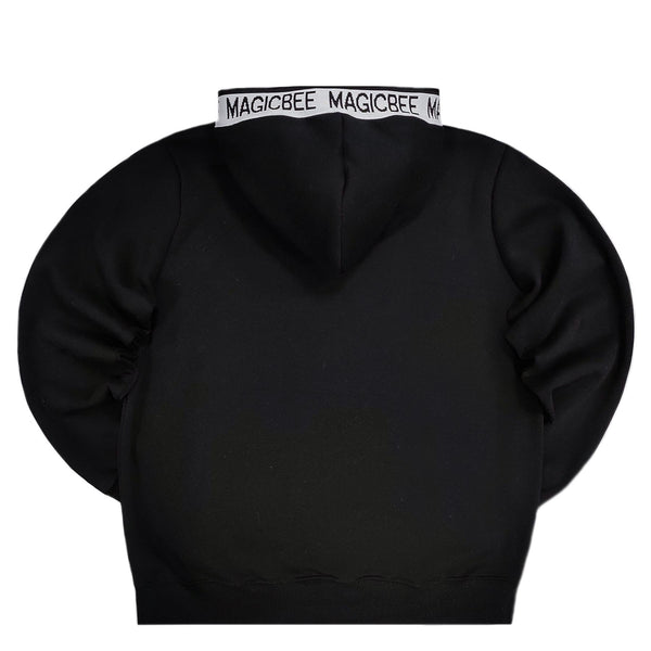 Magicbee - MB23513 - tape hood logo hoodie - black