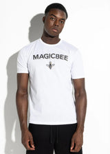 Ανδρική κοντομάνικη μπλούζα Magic bee - MB2407 - foil logo λευκό