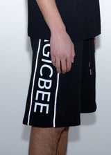 Ανδρική βερμούδα Magicbee - MB2553 - Reflected Logo Tape Shorts - Black (Special Edition)
