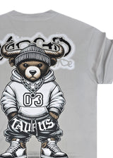 Ανδρική κοντομάνικη μπλούζα - GUF - MD6565 - warstd logo regular fit t-shirt γκρι