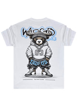 Ανδρική κοντομάνικη μπλούζα - GUF - MD6565 - warstd logo regular fit t-shirt λευκό