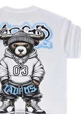 Ανδρική κοντομάνικη μπλούζα - GUF - MD6565 - warstd logo regular fit t-shirt λευκό