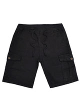 Ανδρική βερμούδα υφασμάτινη κάργκο GUF - NFS808-4 - fabric cargo regular fit shorts μαύρο
