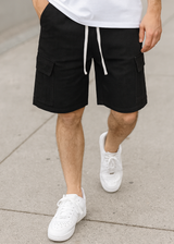 Ανδρική βερμούδα κάργκο τζιν GUF - PC-7137 - cargo jeans regular fit shorts μαύρο