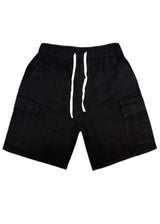 Ανδρική βερμούδα κάργκο τζιν GUF - PC-7137 - cargo jeans regular fit shorts μαύρο