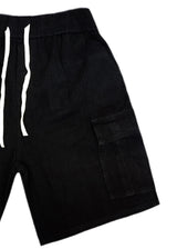 Ανδρική βερμούδα κάργκο τζιν GUF - PC-7137 - cargo jeans regular fit shorts μαύρο