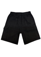 Ανδρική βερμούδα κάργκο τζιν GUF - PC-7137 - cargo jeans regular fit shorts μαύρο