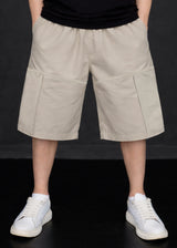 Ανδρική βερμούδα υφασμάτινη cargo Tony Couper-PC25/1-beige basic oversized shorts