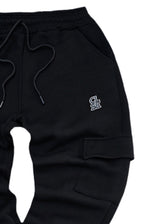 Ανδρική φόρμα cargo Close society-PNC-400-black logo white basic close