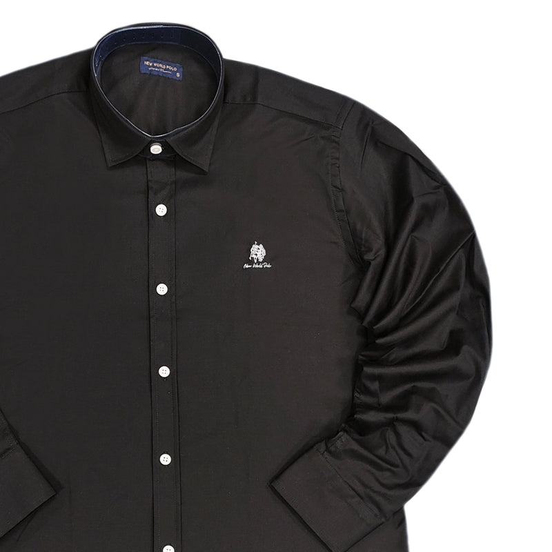 New World Polo - POLO-3003 - classic button-up shirt - black