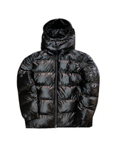 Ανδρικό μπουφάν με αποσπώμενη κουκούλα και επένδυση GUF-R20017- simple puffer μαύρο