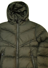 Ανδρικό μπουφάν με κουκούλα GUF-R2019-puffer χακί
