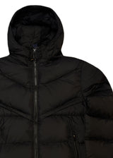 Ανδρικό μπουφάν με κουκούλα GUF-R2019-puffer μαύρο