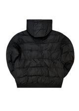 Ανδρικό μπουφάν με αποσπώμενη κουκούλα και γούνινη επένδυση GUF-R22007-puffer μαύρο