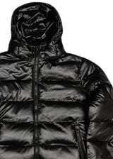 Ανδρικό μπουφάν με αποσπώμενη κουκούλα και επένδυση GUF-R22010- simple puffer μαύρο