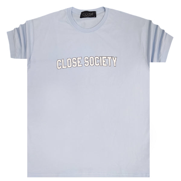Close society - S23-293 - simple logo tee - light blue