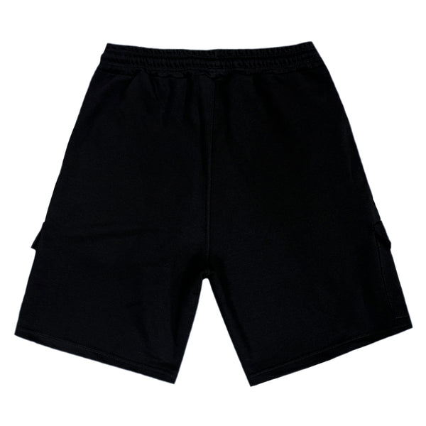 Close society - s23-380 - white patch cargo shorts - black