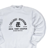 Tony couper  - S24/29 -  college crewneck - white