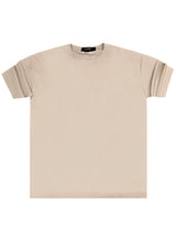 Ανδρική κοντομάνικη μπλούζα Close Society-S25-10-simple oversized light brown