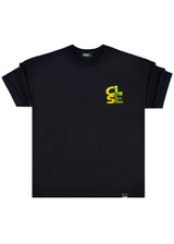 Ανδρική κοντομάνικη μπλούζα Close society - S25-100 - Holograph logo oversized -μαύρο