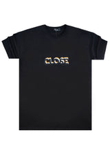 Ανδρική κοντομάνικη μπλούζα Close society - S25-101 - niddled logo tee -μαύρο