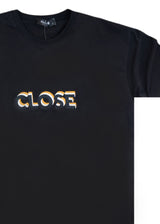 Ανδρική κοντομάνικη μπλούζα Close society - S25-101 - niddled logo tee -μαύρο