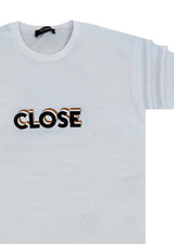 Ανδρική κοντομάνικη μπλούζα Close society - S25-101 - niddled logo tee -λευκό