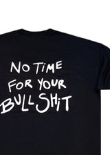 Ανδρική κοντομάνικη μπλούζα Close society - S25-104 - no time for your bullshit oversized-μαύρο