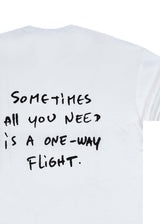 Ανδρική κοντομάνικη μπλούζα Close society - S25-106 - one-way flight over tee -λευκό