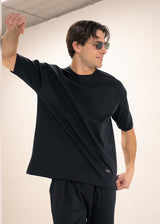 Ανδρική κοντομάνικη μπλούζα Close Society - S25-10 - simple oversized μαύρο