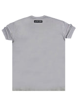 Ανδρική κοντομάνικη μπλούζα Tony Couper - T25/12 - grey cube regular fit γκρι ανοιχτό