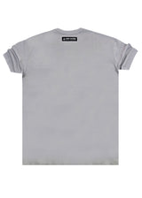 Ανδρική κοντομάνικη μπλούζα Tony Couper - T25/12 - grey cube regular fit γκρι ανοιχτό