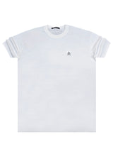 Ανδρική κοντομάνικη μπλούζα Tony Couper - T25/12 - ecru cube regular fit λευκό