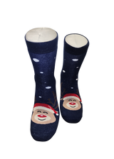 Χριστουγεννιάτικες κάλτσες V-tex - santa head socks - μπλε