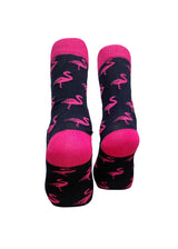 Μακριές Κάλτσες V-tex socks - SOCKS-FLAMINGO - fuchsia flamingos μαύρο