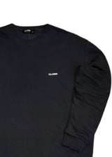 Ανδρικό φούτερ ανοιξιάτικο χωρίς χνούδι Close society-SP27-701-black logo sweatshirt μαύρο