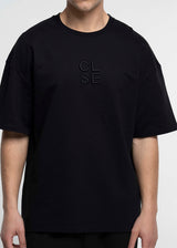 Close society Ανδρική κοντομάνικη μπλούζα oversized μαύρη Embroidered Logo ST26-100-BLACK