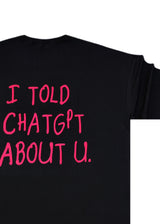 Ανδρική κοντομάνικη μπλούζα oversized Close society-STO-201-black i told chatgpt about u