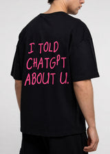 Ανδρική κοντομάνικη μπλούζα oversized Close society-STO-201-black i told chatgpt about u