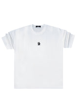 CLOSE SOCIETY Ανδρική κοντομάνικη μπλούζα λευκή oversized Talk Less Act More STO-208-white