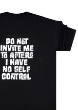 Close society Ανδρική κοντομάνικη μπλούζα oversized black Do Not Invite me STO-216